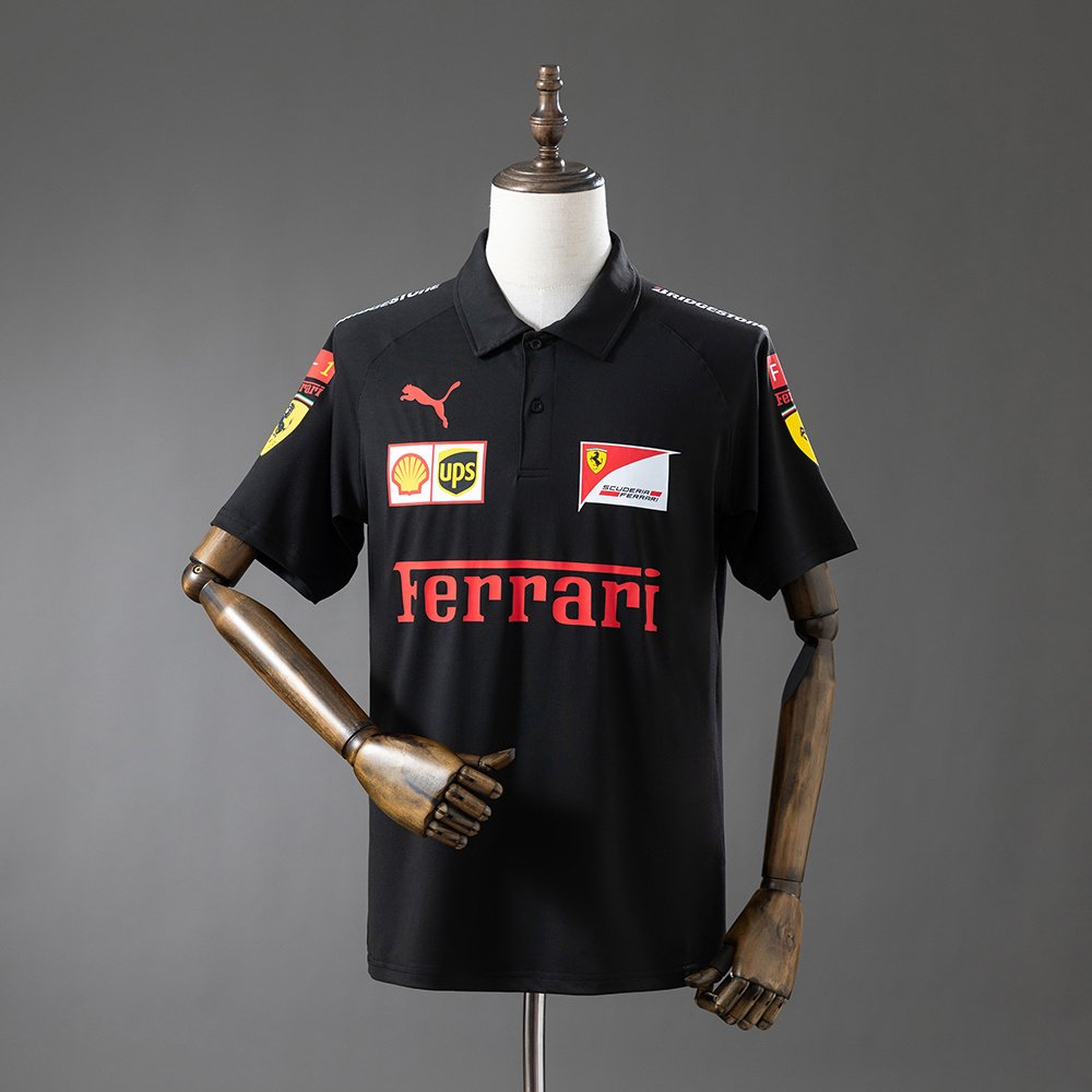748f0445 F1 Ferrari Polo Black - Imagen 1